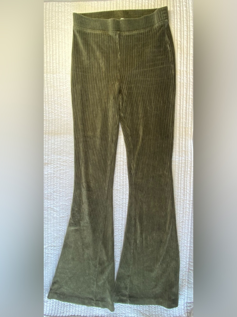 aerie Kids Olive Ribbed Corduroy Flare Joggers